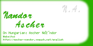 nandor ascher business card